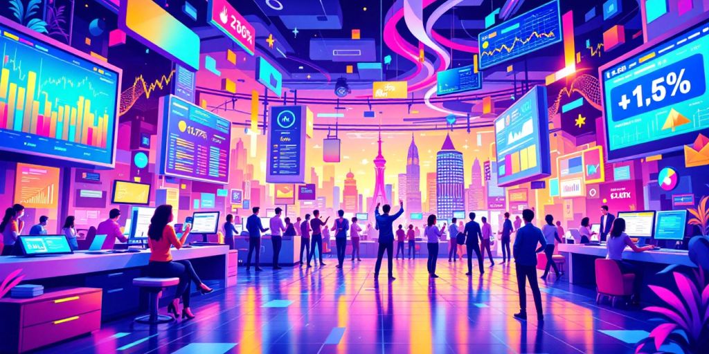 Traders engaged in dynamic market activity and engagement.